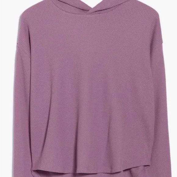 Z by Zella Waffle-Knit Hooded Pullover - Lavender NWT - Picture 2 of 4
